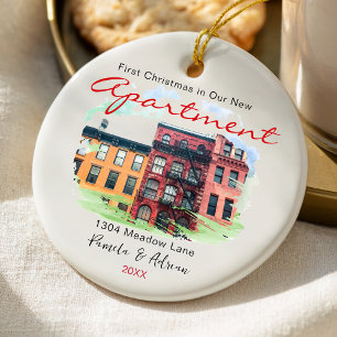 first christmas Custom apartment photo Ceramic Ornament