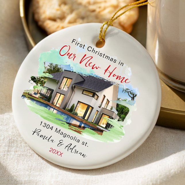 first christmas Custom house photo Ceramic Ornament (Creator Uploaded)