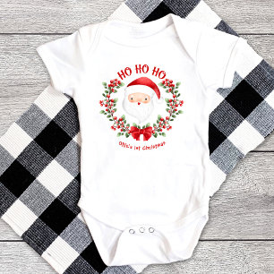 First Christmas   Cute Santa Christmas  Baby Bodysuit