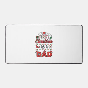 First Christmas Dad Holiday Desk Mat