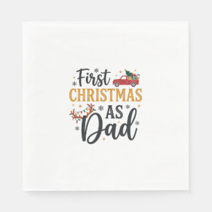 First Christmas Dad Holiday Truck Napkin