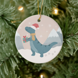 First Christmas Dinosaur Ceramic Ornament