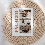First Christmas Engaged 3 Photo Modern Holiday Card<br><div class="desc">First Christmas Engaged 3 Photo Modern Holiday Card</div>