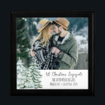 First Christmas Engaged Adventure Begins Photo Gift Box<br><div class="desc">This 1st Christmas engaged box is perfect for the newly engaged couple. The saying on it is The Adventure Begins which they will love. Add date and their names as well as a special photo for a wonderful engagement keepsake they will treasure. See coordinating items in our shop, Enchanted Finch....</div>