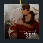 First Christmas Engaged Ceramic Ornament<br><div class="desc">These family holiday ornaments are perfect for a personalised holiday present.</div>
