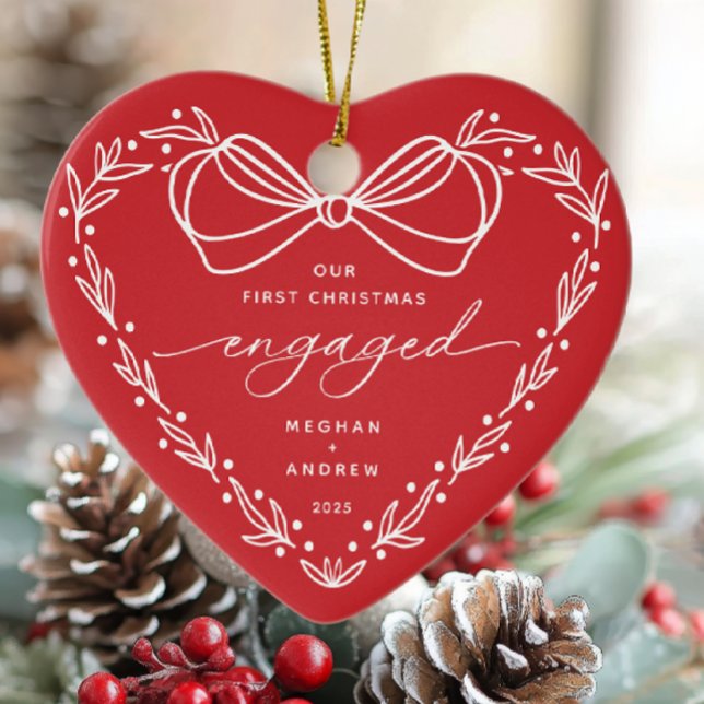 First Christmas Engaged Ceramic Ornament (Creator Uploaded)