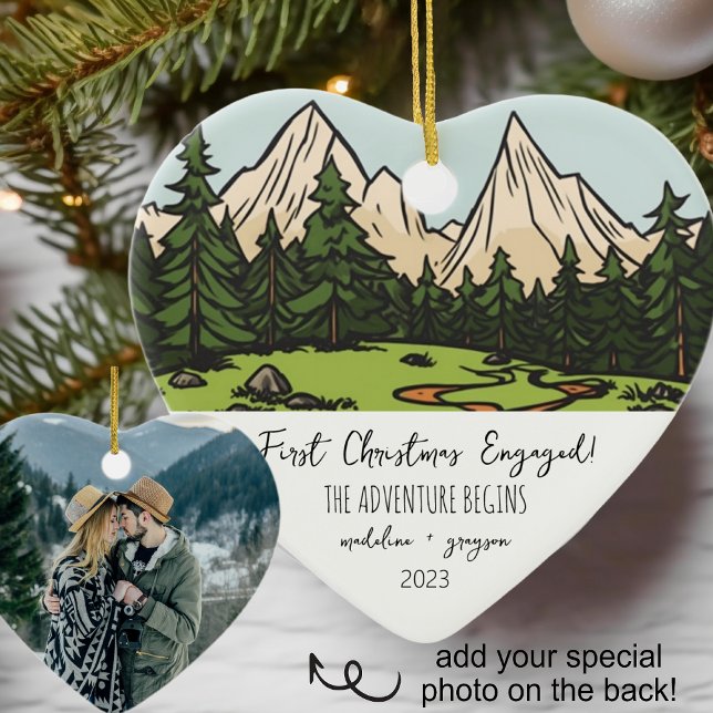 First Christmas Engaged  Ceramic Ornament (Creator Uploaded)