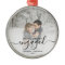 First Christmas Engaged Custom Photo Black Script