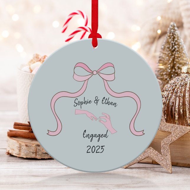 First Christmas Engaged, Engagement Gift  Ceramic Ornament (Creator Uploaded)