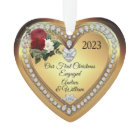 First Christmas Engaged Gold Diamonds Keepsake