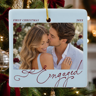 First Christmas Engaged Keepsake Ceramic Ornament