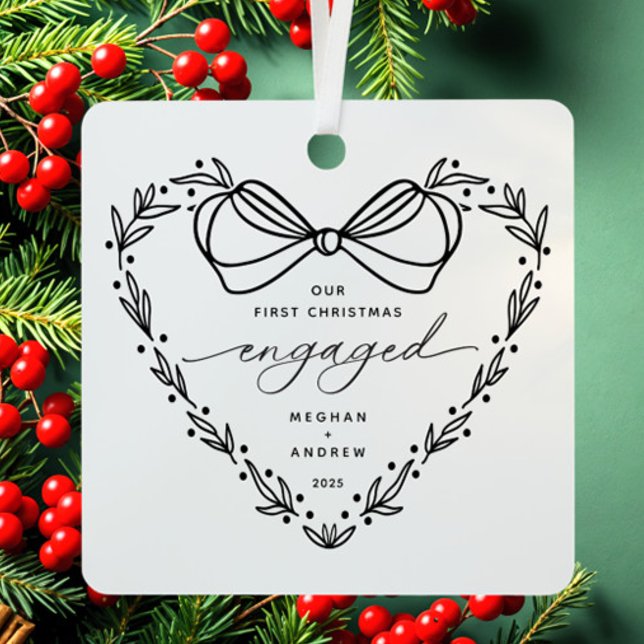 First Christmas Engaged Metal Tree Decoration (Creator Uploaded)