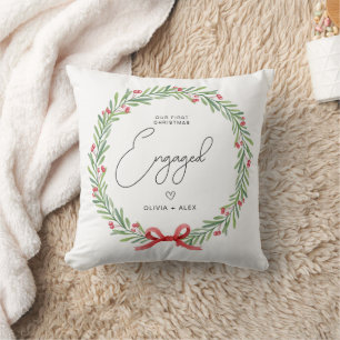 First Christmas Engaged Personalised Christmas gif Cushion