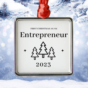First Christmas Entrepreneur Luxury Style Metal Ornament