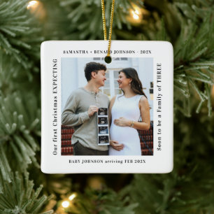 First Christmas Expecting Pregnancy Announcement Ceramic Ornament