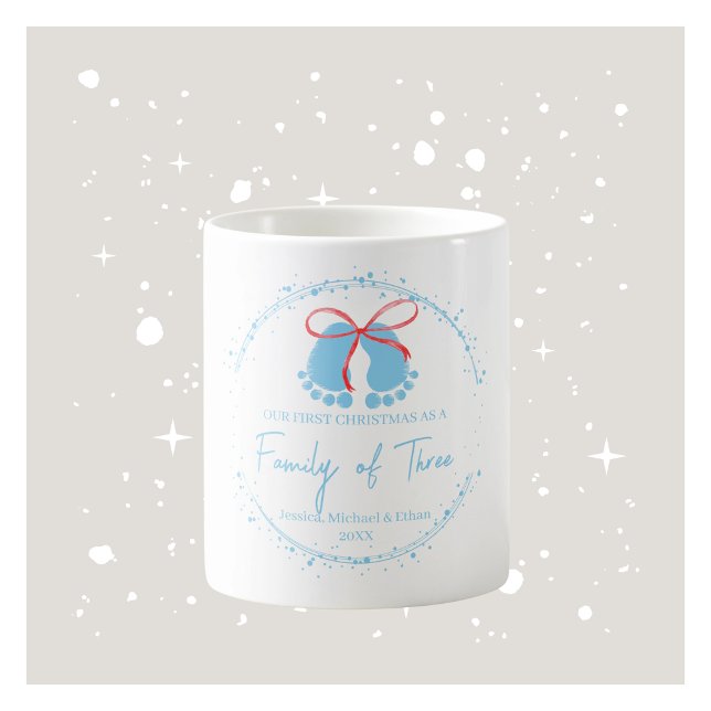 First Christmas Family Mug - Blue (Personalized First Christmas Family Mug - Blue)