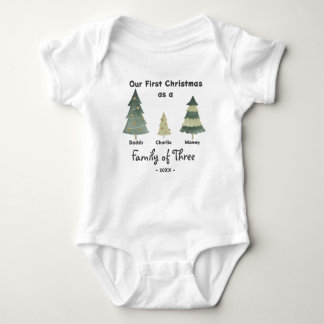First Christmas Family of Three t-shirt Baby Baby Bodysuit