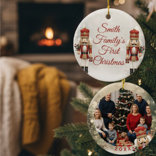 First Christmas Family Photo Nutcracker Ornament