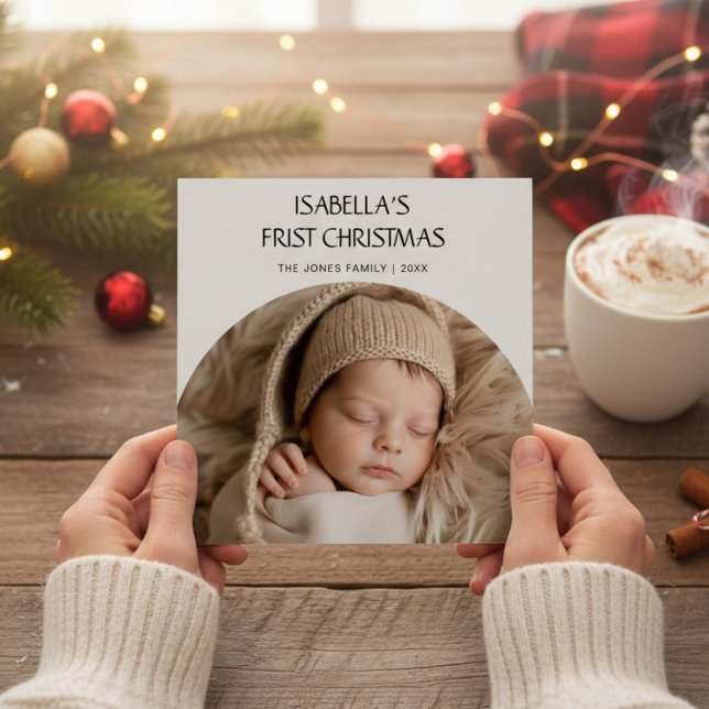 First Christmas Festive Cheer Family Holiday Card (Creator Uploaded)