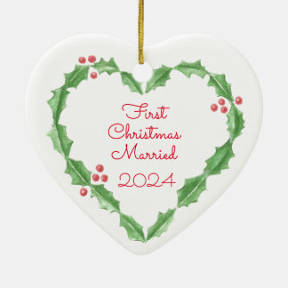 First Christmas for Newlyweds Ceramic Ornament