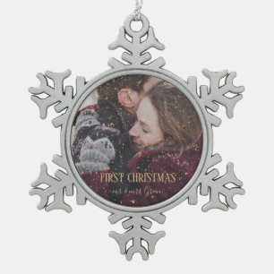 First Christmas Gold Glitter Snowflake  Ornament