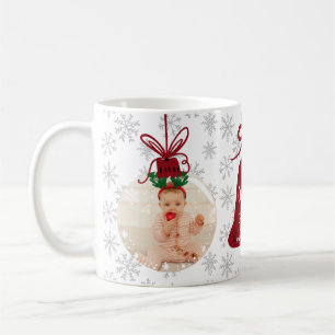 First christmas grandma bell red snowflake photo coffee mug