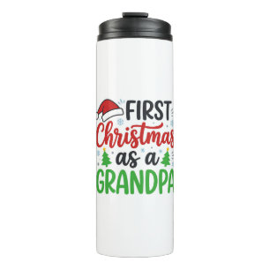 First Christmas Grandpa Santa Hat Thermal Tumbler