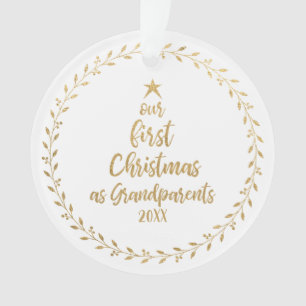 First Christmas Grandparent Photo Ornament