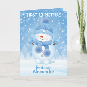 First Christmas Greeting Card Godson