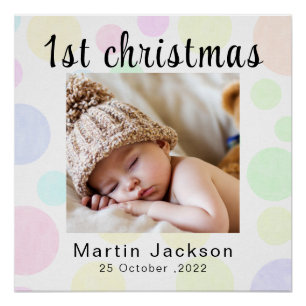 First Christmas Here Photo Newborn Cute Baby Toes Poster