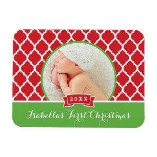 First Christmas Holiday Keepsake Photo Magnet
