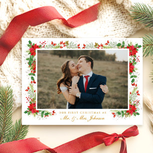 First Christmas Holiday Married Card