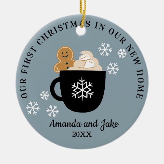 FIrst Christmas Home Ceramic Ornament (Front)