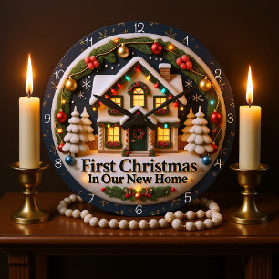 First Christmas Home  Large Clock
