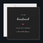 First Christmas husband romantic heart mr & mrs  Card<br><div class="desc">cute minimalist card for boyfriend,  husband,  fiance,  lover; to my husband (customise ANY person) on our first Christmas with personalised couple names. the back is blank for any message!</div>