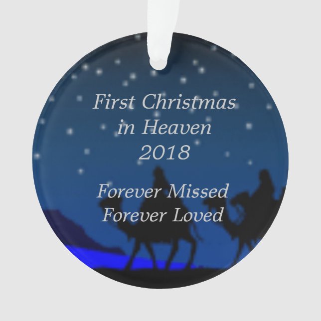 First Christmas in Heaven 2018 Personalised Ornament (Front)