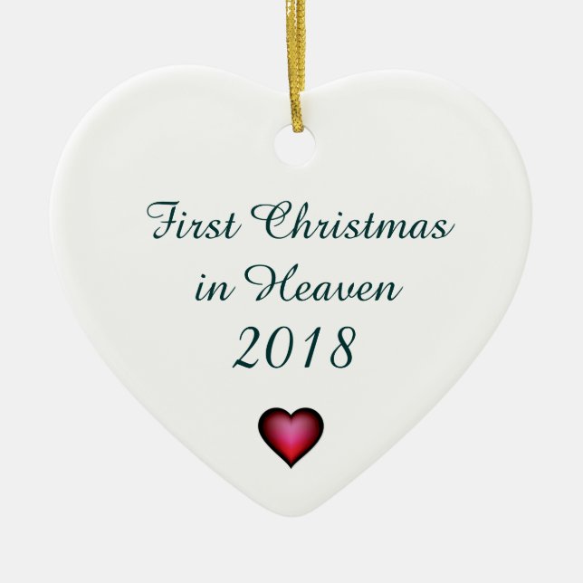 First Christmas in Heaven Ceramic Ornament (Front)