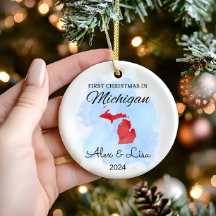 First Christmas in Michigan State Ornament