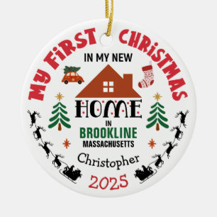 First Christmas In My New Home Custom Name Ceramic Ornament