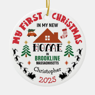 First Christmas In My New Home Custom Name Ceramic Ornament