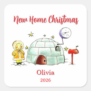 First Christmas in My New Home Square Sticker