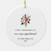 First Christmas in New Apartment | Elegant Ceramic Ornament (Back)
