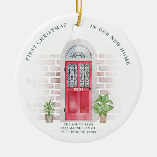 First Christmas In New Home Moving Announcement Ceramic Ornament