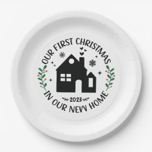 First Christmas In New Home Personalized Christmas Paper Plate