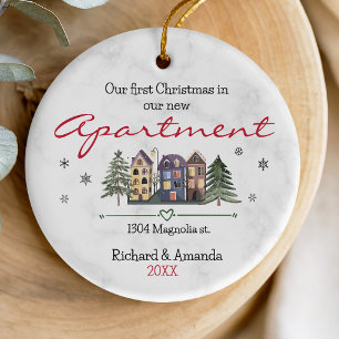 First Christmas in our new apartment cute Ceramic Ornament