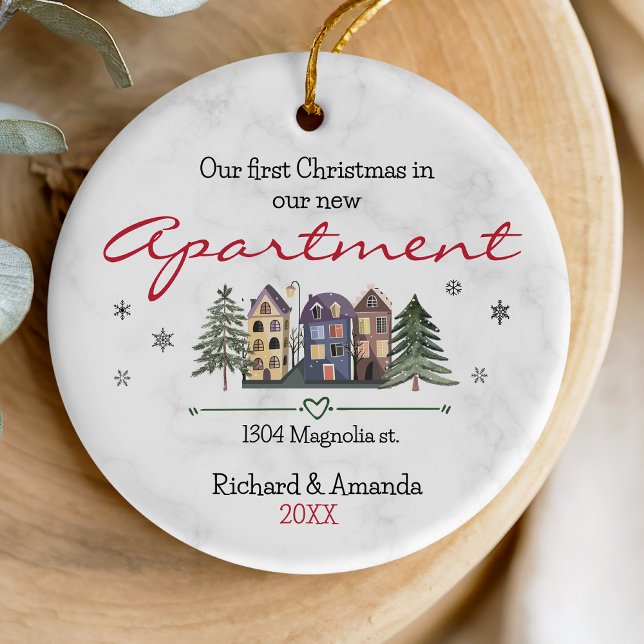 First Christmas in our new apartment cute Ceramic Ornament (Creator Uploaded)