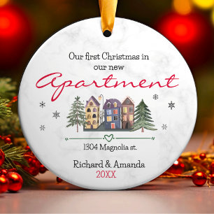 First Christmas in our new apartment cute Ceramic Ornament