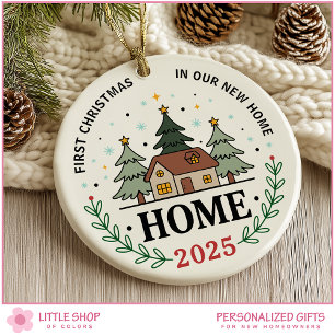 First Christmas in Our New Home Customisable Photo Ceramic Ornament