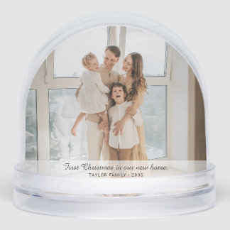 First Christmas in our New Home Double Sided Photo Snowglobe
