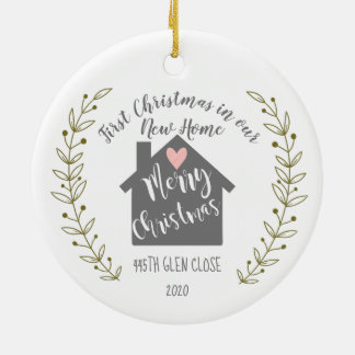 first Christmas in our new home heart Ceramic Ornament